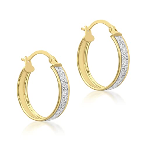 CARISSIMA Damen-Creolen 9ct Yellow Stardust Creole Earrings 375 Gelbgold-1.51.1159 von CARISSIMA