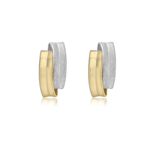 Carissima Gold Damen-Ohrstecker Satin & Polished 2 Band 375 Bicolor - 2.55.8499 von CARISSIMA