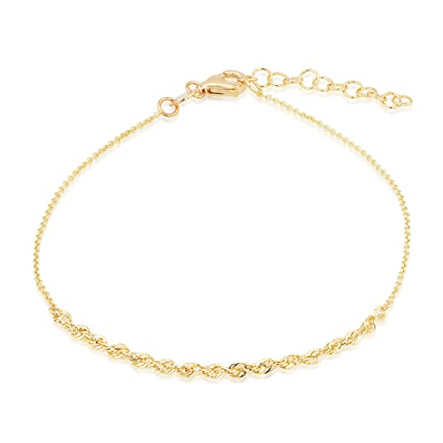 Carissima Gold Women's 9ct Yellow Gold Rope and Trace Adjustable Bracelet 18cm/7"-20cm/8" Carissima Gold Women's 9ct Yellow Gold Rope and Trace Adjustable Bracelet 18cm/7"-20cm/8" von CARISSIMA