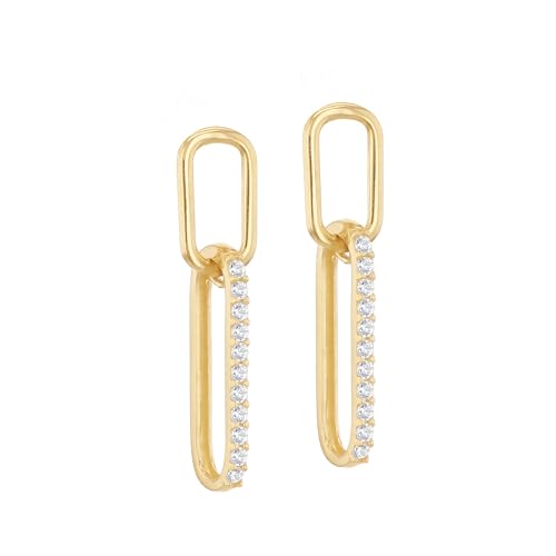 Carissima Hängende ovale Ohrringe für Damen aus 9 Karat Gelbgold, CZ 1mm von CARISSIMA