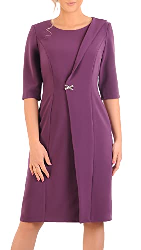 CARLA MORENO Damen Alexis Kleid Hochzeitsfeier elegant Abendkleid festlich für Hochzeit übergröße Kleider lang midikleid Party cocktailkleid 3/4-Ärmel Große Größen von CARLA MORENO