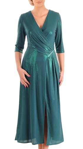 CARLA MORENO Damen Loren Kleid Hochzeitsfeier elegant Abendkleid festlich für Hochzeit übergröße Kleider lang maxikleid Party cocktailkleid Kurzarm Große Größen von CARLA MORENO