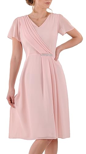 CARLA MORENO Damen Malwina Kleid Hochzeitsfeier elegant Abendkleid festlich für Hochzeit übergröße Kleider lang midikleid Party cocktailkleid 3/4-Ärmel Große Größen von CARLA MORENO