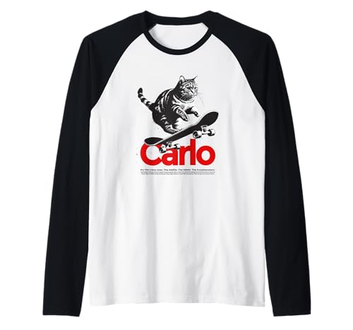 Herren CARLO - Schöner Jungen Name mit Katze & Skateboard Raglan Herren CARLO - Schöner Jungen Name mit Katze & Skateboard Raglan von CARLO Sohn Enkel Geburtstag Geschenkideen