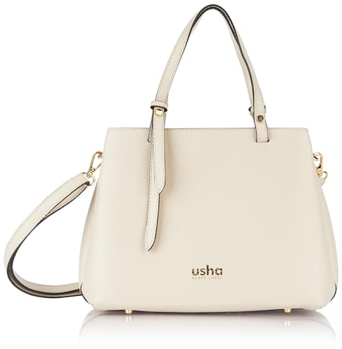 CARNEA Women's Leder Damen Schultertasche, Beige von CARNEA