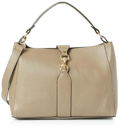 CARNEA Women's Leder Damen Schultertasche, Beige von CARNEA