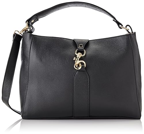 CARNEA Women's Leder Damen Schultertasche, Schwarz von CARNEA