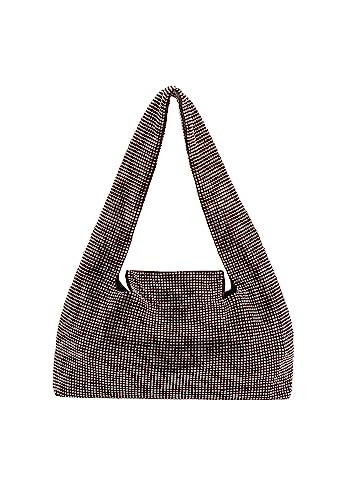 CARNEA Women's Schultertasche aus Kristallen, SCHWARZ von CARNEA