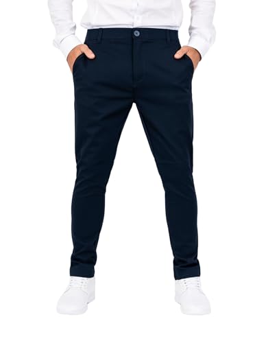CARNÉT Pavia Performance Chino Hose 31/34 | Chino Herren Slim Fit mit Stretch für Optimale Bewegungsfreiheit | Angenehme & Praktische Stretchhose Stoffhose Herren | Navy von CARNÉT