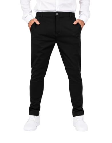 CARNÉT Pavia Performance Chino Hose 31/30 | Chino Herren Slim Fit mit Stretch für Optimale Bewegungsfreiheit | Angenehme & Praktische Stretchhose Stoffhose Herren | Schwarz von CARNÉT