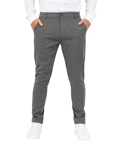 CARNÉT Pavia Performance Chino Hose 40/32 | Chino Herren Slim Fit mit Stretch für Optimale Bewegungsfreiheit | Angenehme & Praktische Stretchhose Stoffhose Herren |Grau von CARNÉT