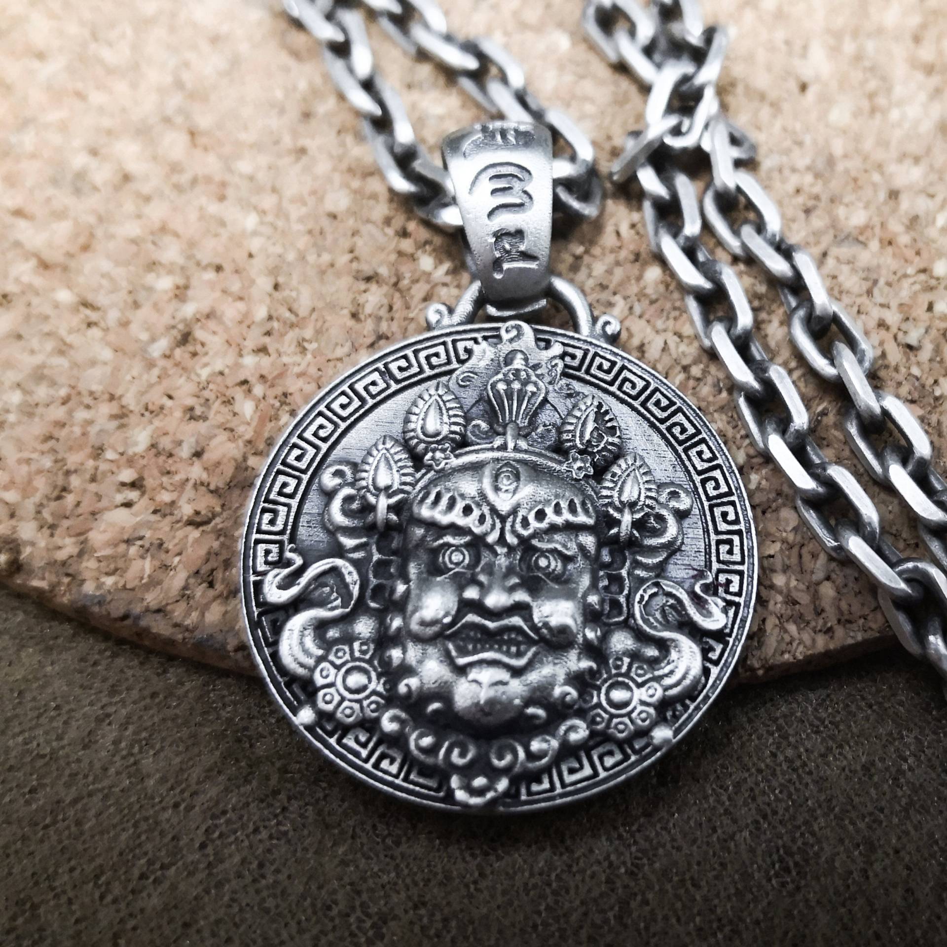 925 Sterling Silber Buddha Herren Halskette, Kopf Anhänger, Unisex Schmuck - Handgefertigter von CARO2CARA