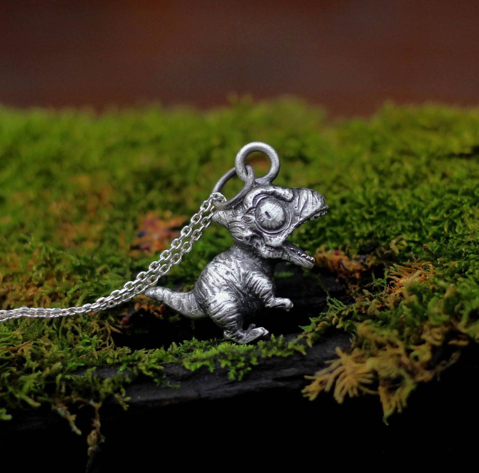 925 Sterling Silber Dinosaurier Halskette, Anhänger, Süßer Personalisiertes Geschenk, Geschenk Für Männer - Handmade von CARO2CARA