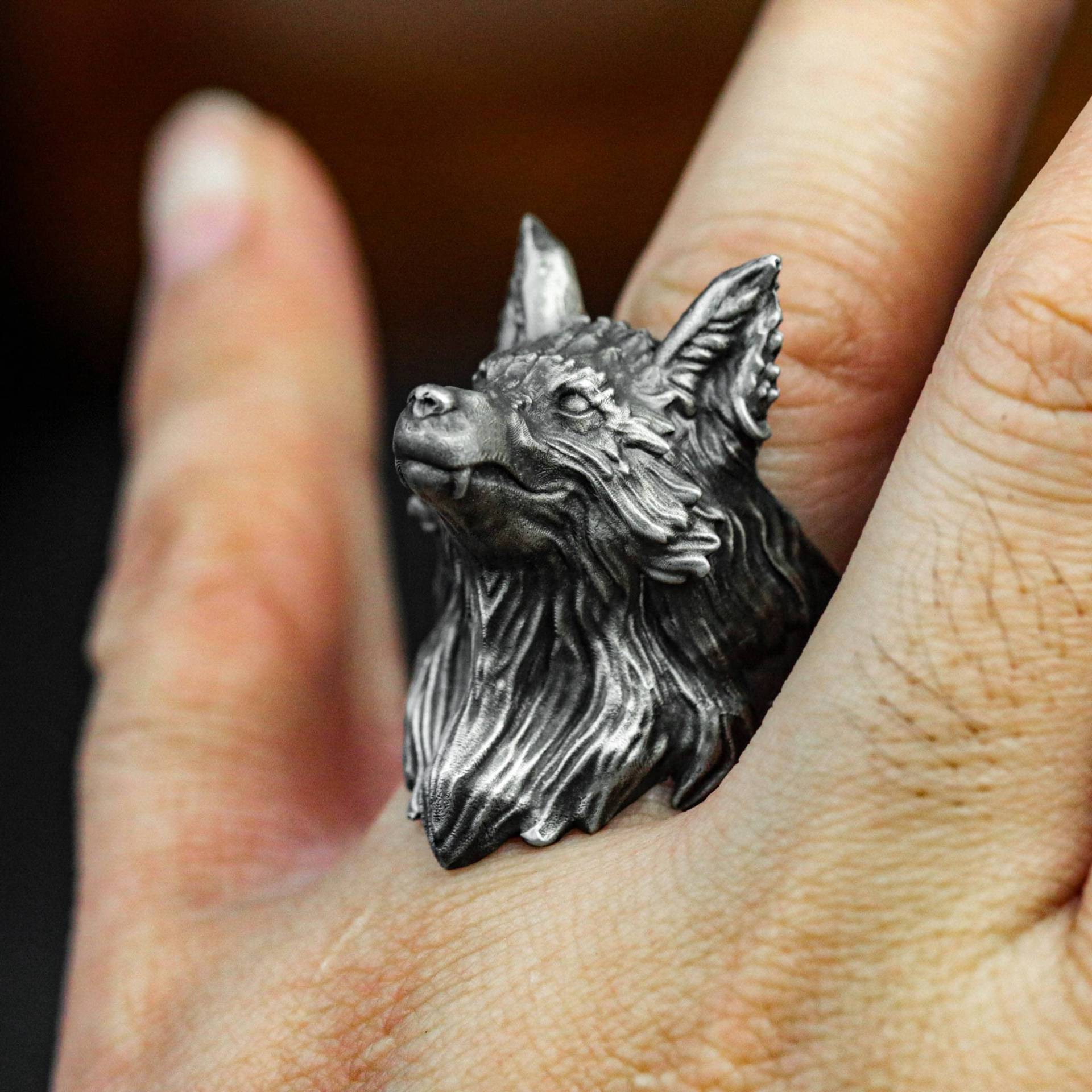 925 Sterling Silber Fuchs Ring | Schmuck Tierring Wildtier Fuchskopf von CARO2CARA