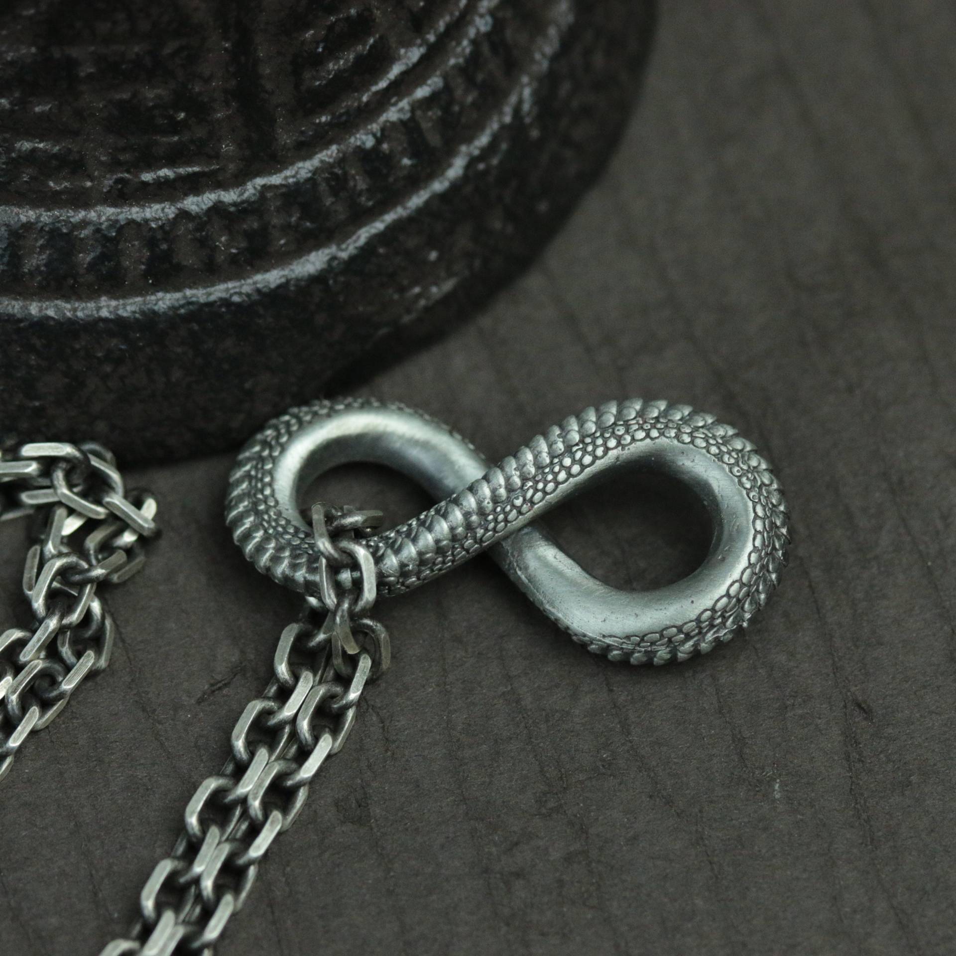 925 Sterling Silber Infinity Schlange Anhänger, Halskette, Tier Personalisiertes Geschenk, Herren Halskette - Handmade von CARO2CARA