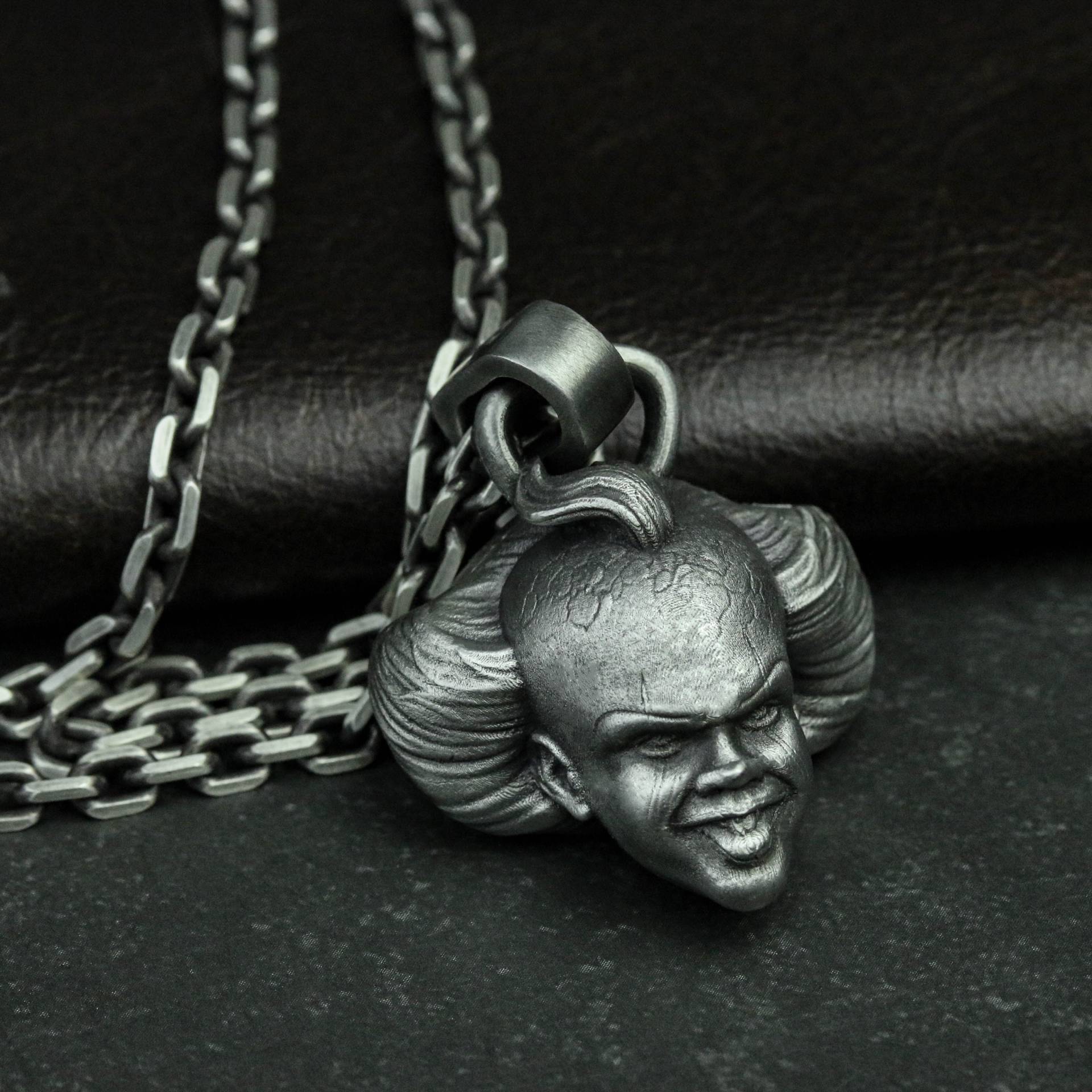 925 Sterling Silber Solid Clown Anhänger Halskette, Zirkus Anhänger, Männer Personalisiertes Geschenk - Handmade von CARO2CARA