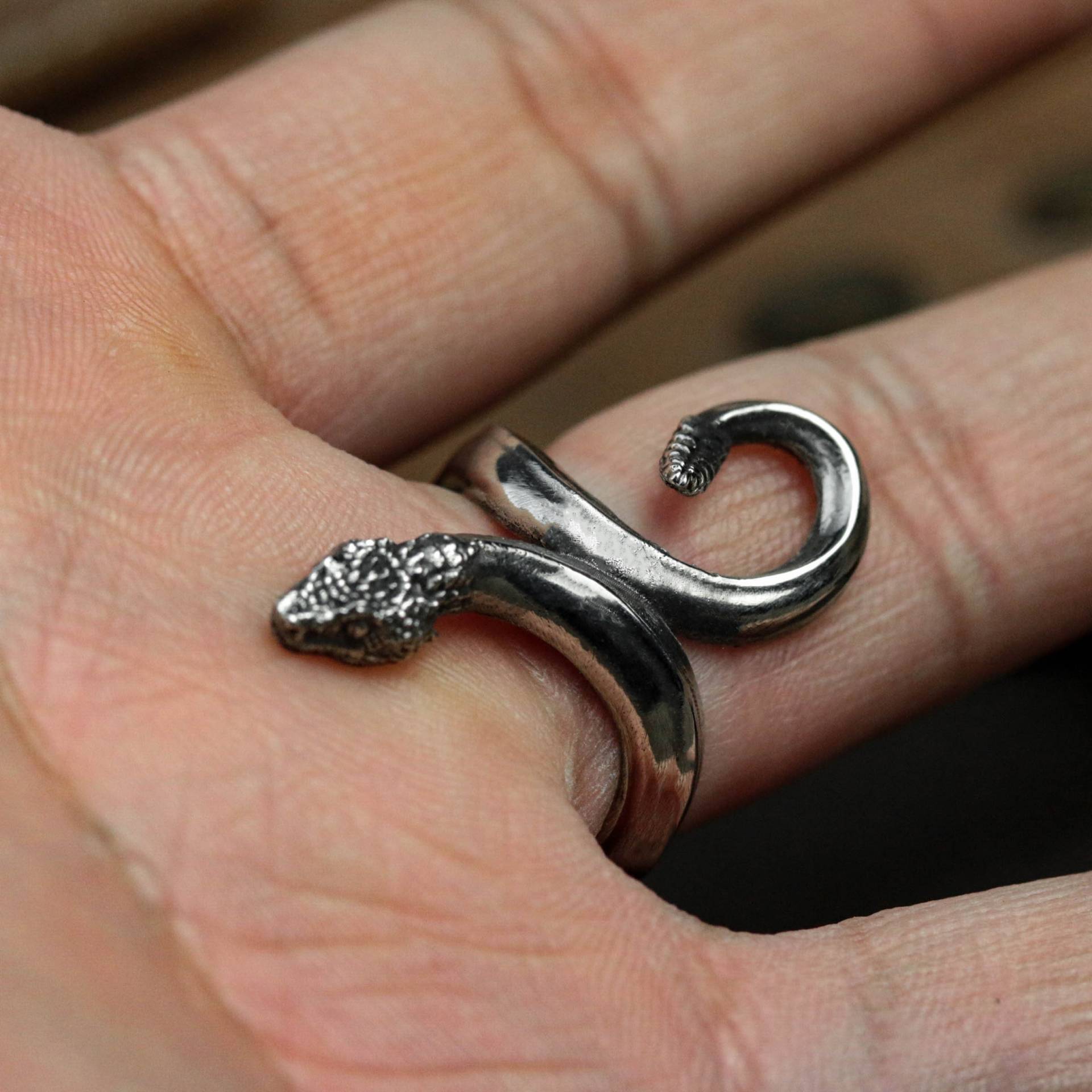 sterling Silber Schlangen Ring, Tier Ring, Boho Gothic Geschenk Für Ihn, Sie von CARO2CARA