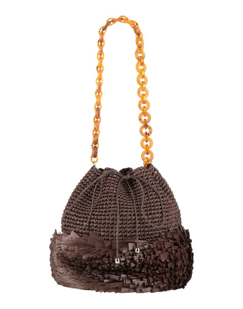 CAROLINA SANTO DOMINGO Schultertasche Damen Dunkelbraun von CAROLINA SANTO DOMINGO