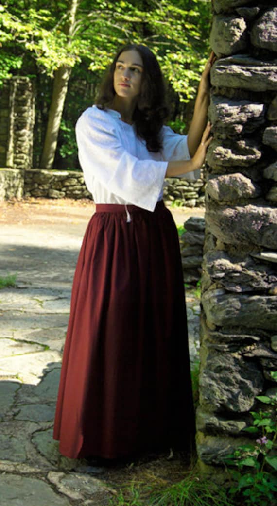 Langer Rock Renaissance Bauernstil Aus Baumwollmaterial - Made in Usa By Order von CARPATINA