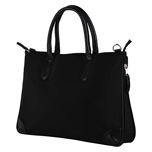CARPISA Damen Taschen Handtaschen Businesstaschen Regulierbarer Schulterriemen Stiftfächer Kartenfächer Arbeitstaschen 198421 Schwarz von CARPISA