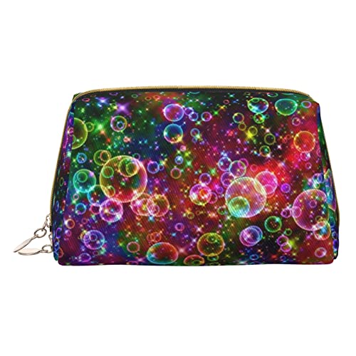 CARRDKDK Kleine wasserdichte Make-up-Tasche aus Leder für Reisen, Kosmetiktasche, Universum, Milchstraße, Galaxie-Druck, Make-up-Tasche für Damen, Schöne, farbenfrohe Kunst, Einheitsgröße von CARRDKDK