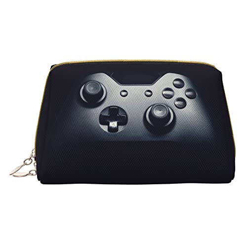 CARRDKDK Kleine wasserdichte Make-up-Tasche aus Leder für Reisen, Kosmetiktasche, abstrakter Marmor-Steindruck, Make-up-Tasche für Damen, Gaming-Controller-Muster, Einheitsgröße von CARRDKDK