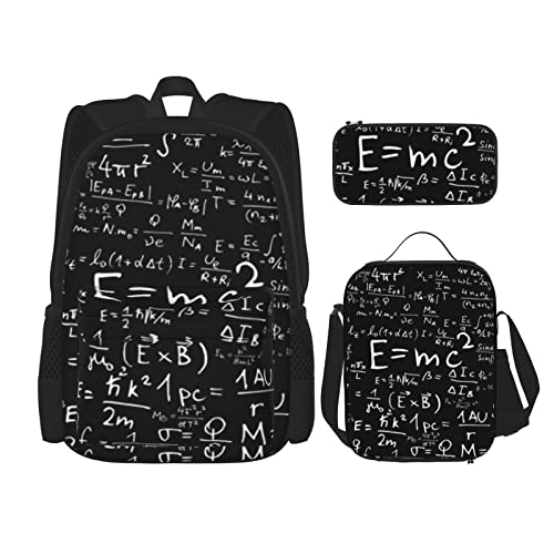 CARRDKDK Supernatural Inspiration Bedruckter Rucksack, 3-teiliges Set, Schultaschen, Büchertasche mit Lunchbox und Federmäppchen, Set für Jungen und Mädchen, Tafeltapete, Einheitsgröße von CARRDKDK