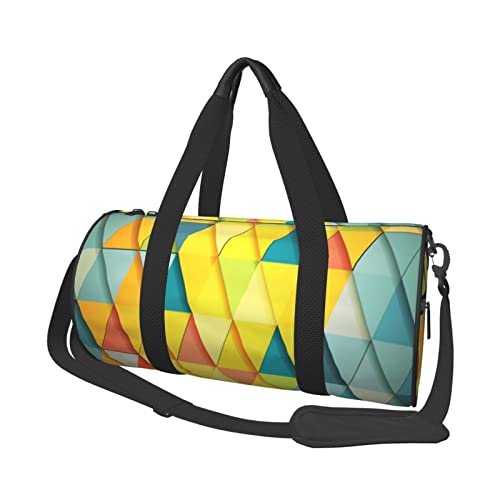 CARRDKDK Zylindrische Reisetasche mit großem Fassungsvermögen, niedliche Sporttasche, die Schuhe für Damen und Herren halten kann, Obst-Regenbogen-bedruckte Tasche für Urlaub, Fitness, Sporttraining, von CARRDKDK