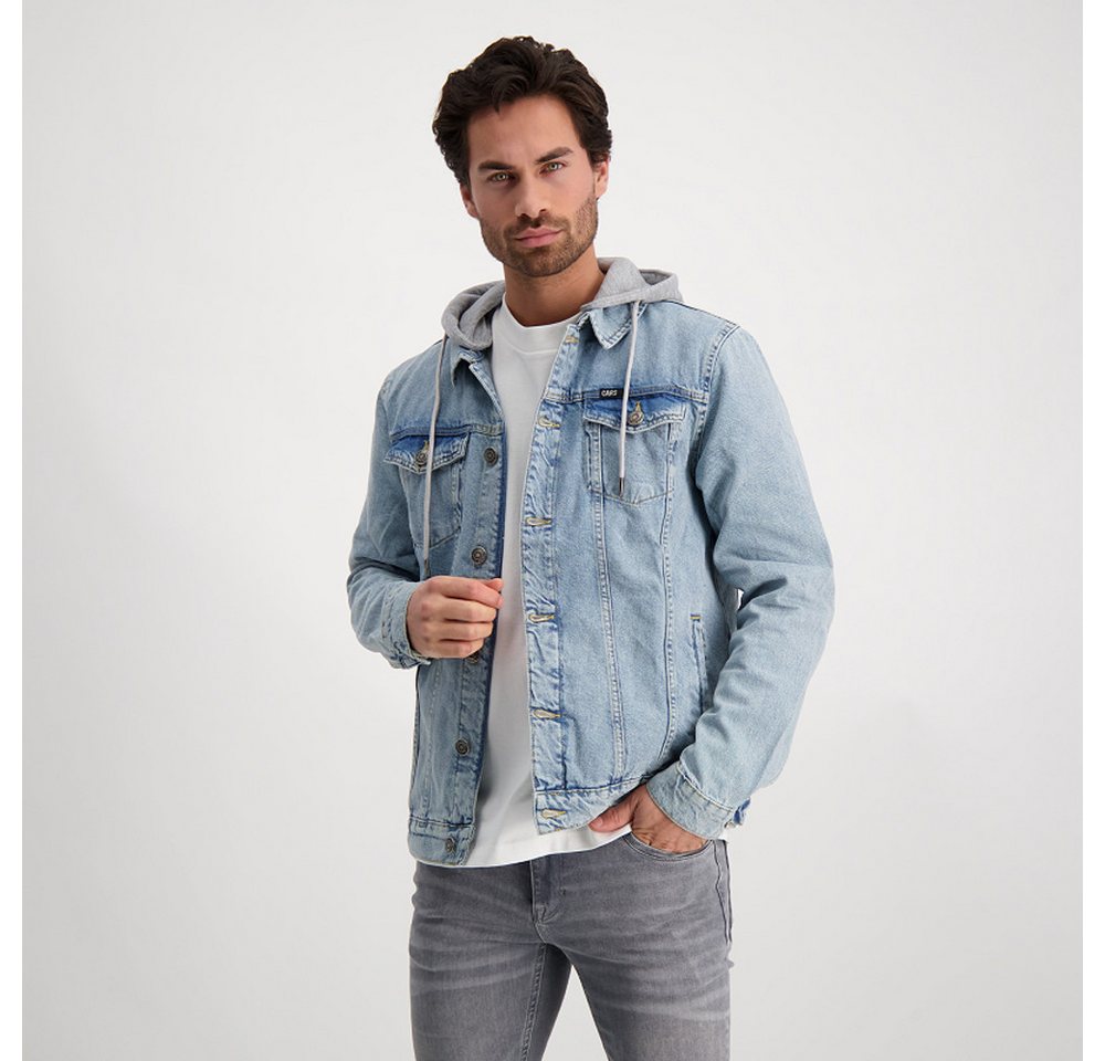 CARS JEANS Jeansjacke Jeansjacke mit abnehmbarer Kapuze in Stone Bleached und Black von CARS JEANS