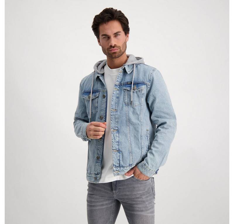 CARS JEANS Jeansjacke Jeansjacke mit abnehmbarer Kapuze in Stone Bleached und Black von CARS JEANS