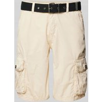 CARS JEANS Regular Fit Cargoshorts mit Stoffgürtel Modell 'DURRAS' in Sand, Größe M von CARS JEANS