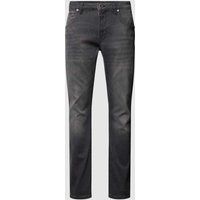 CARS JEANS Slim Fit Jeans im Used-Look Modell 'BATES' in Dunkelgrau Melange, Größe 32/30 von CARS JEANS