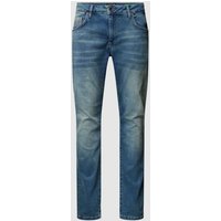 CARS JEANS Slim Fit Jeans im Used-Look Modell 'BATES' in Hellblau Melange, Größe 32/34 von CARS JEANS