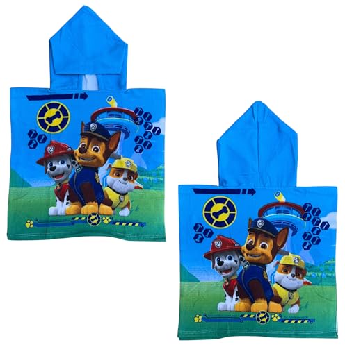 CARTOON Badeponcho für Kinder aus Polyester-Mikrofaser Größe 50 x 100 cm Strand Pool, Paw Patrol, Einheitsgröße von CARTOON