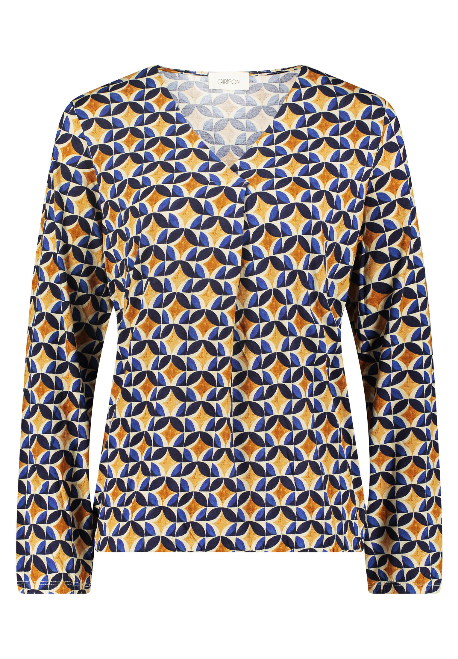 CARTOON - Blusenshirt camel/dark blue - Gr. - 36 von CARTOON