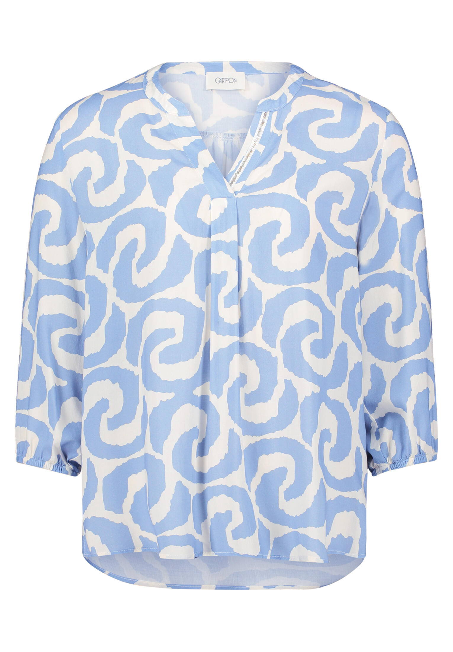 CARTOON - Blusenshirt weiß/blau - Gr. - 36 von CARTOON