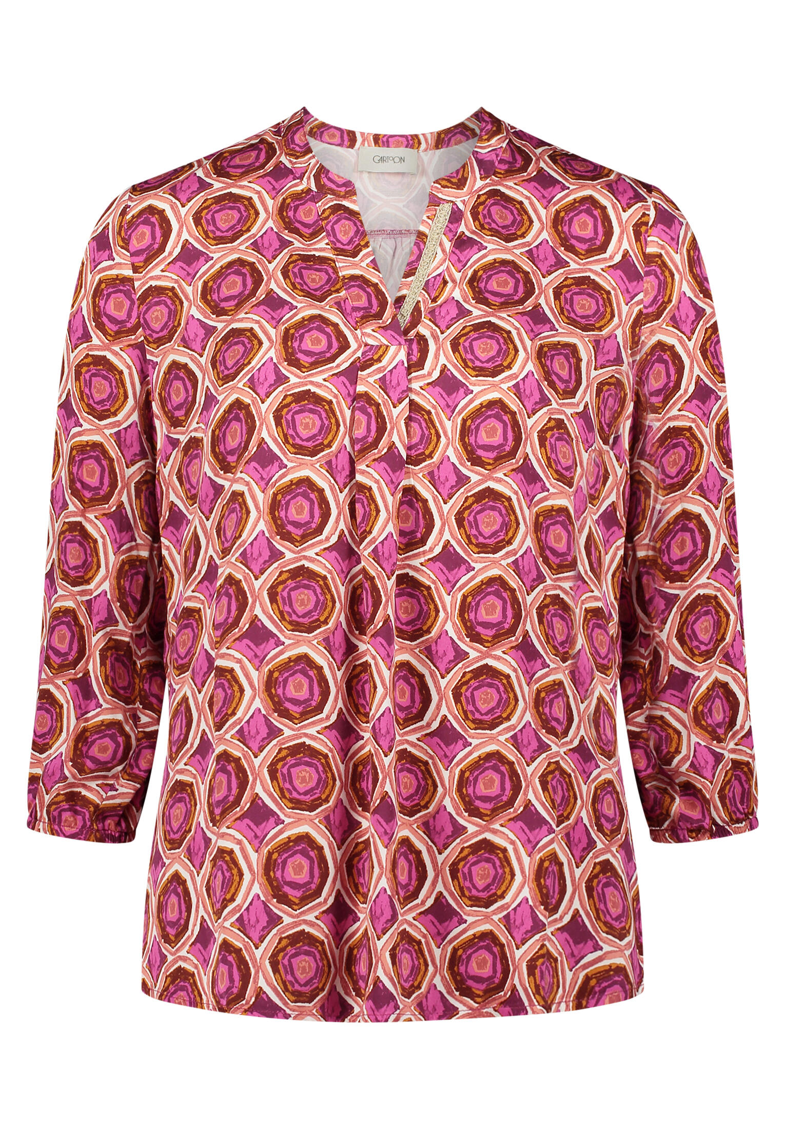 CARTOON - Blusenshirt weiß/violett - Gr. - 46 von CARTOON