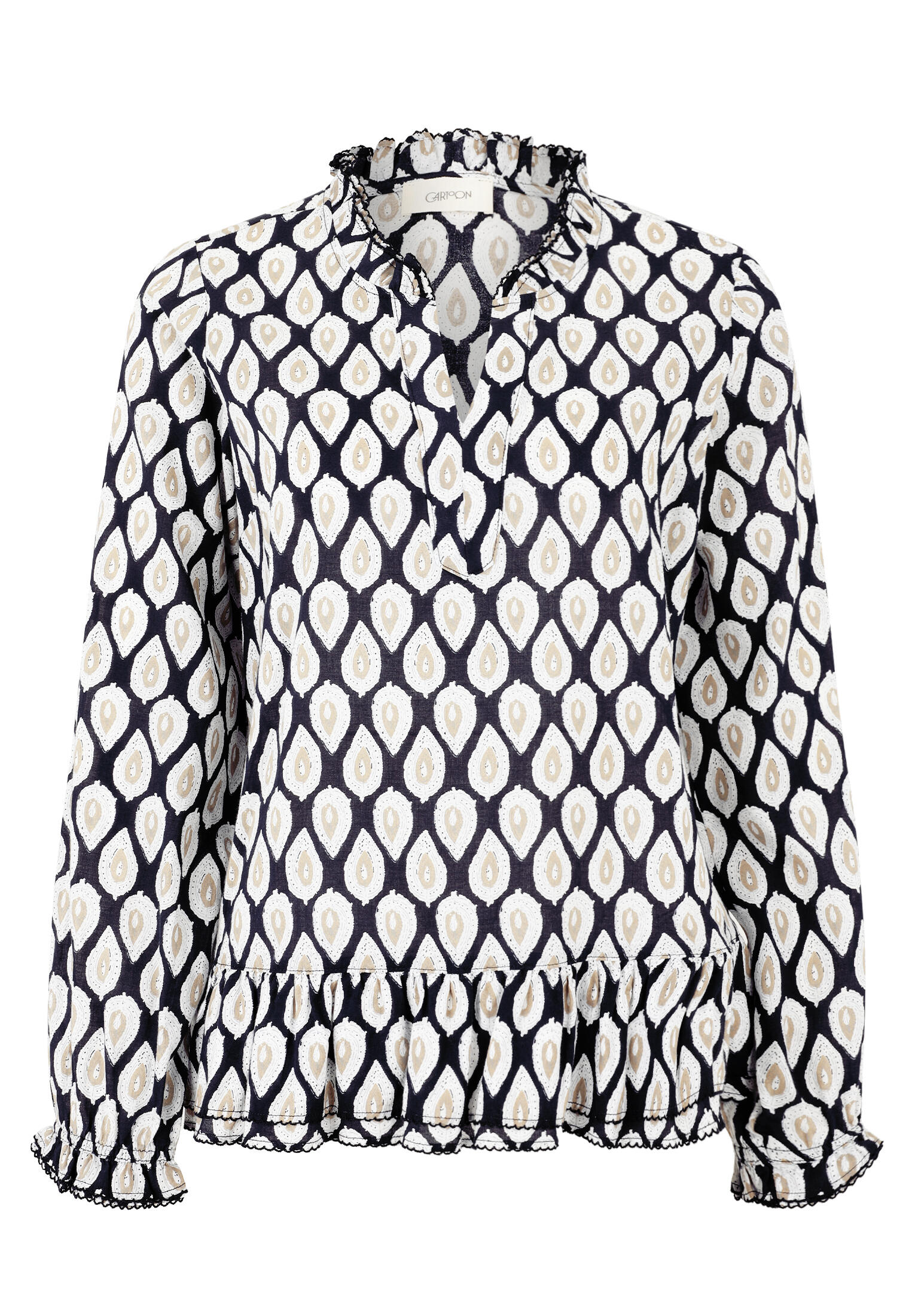 CARTOON - Casual-Bluse blau/beige - Gr. - 42 von CARTOON