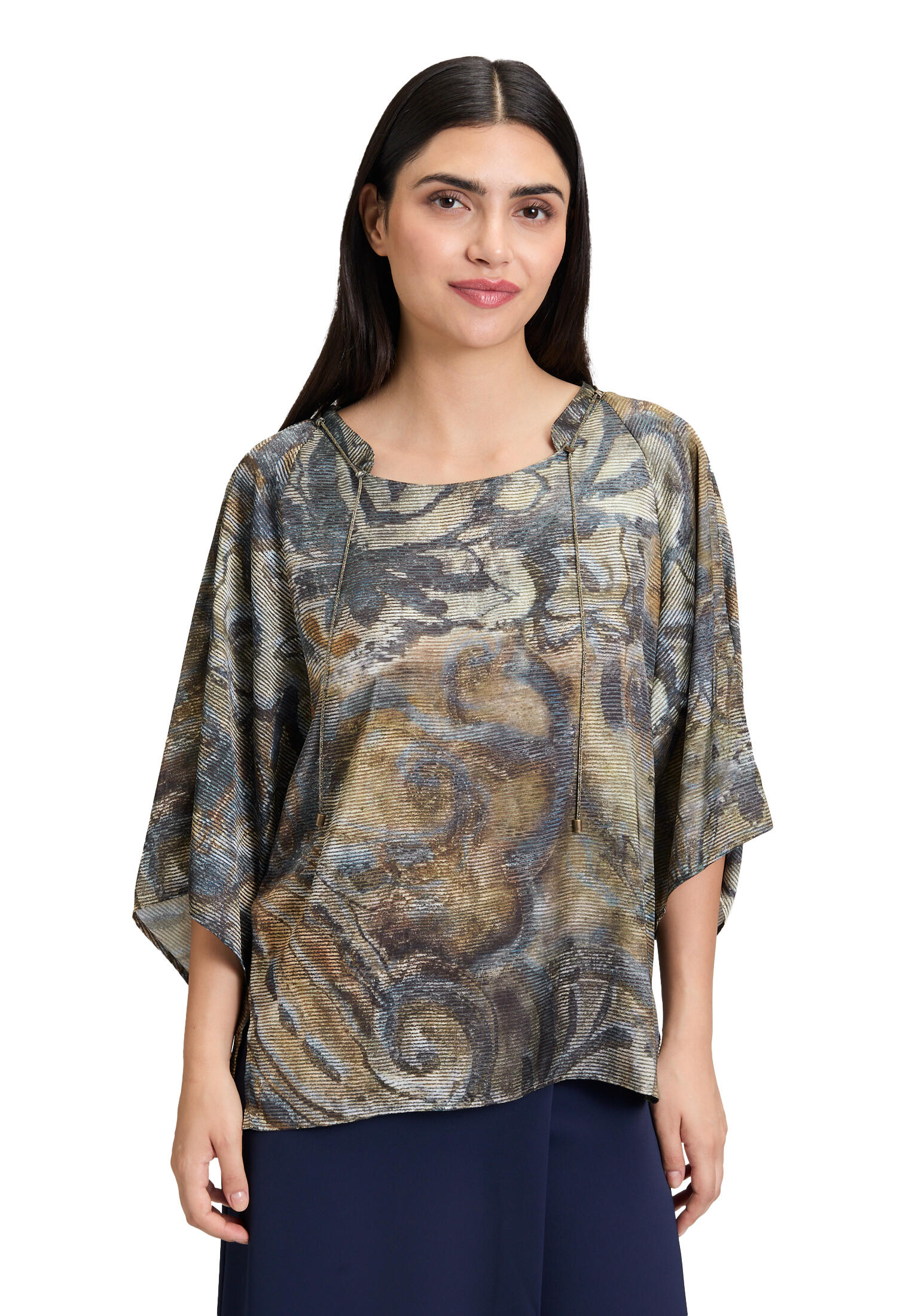 CARTOON - Casual-Bluse blau/khaki - Gr. - 40 von CARTOON