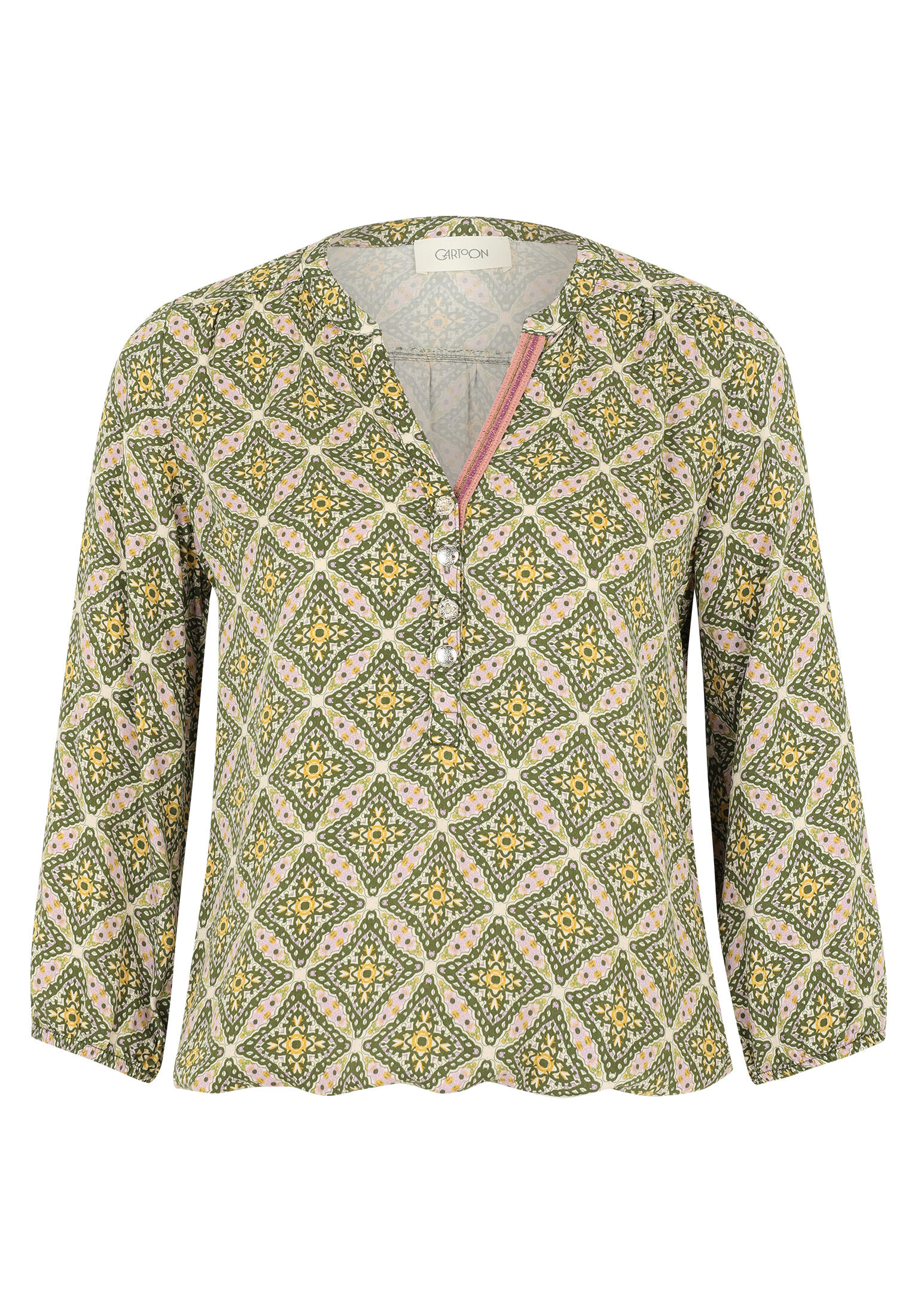 CARTOON - Casual-Bluse grün/violett - Gr. - 40 von CARTOON