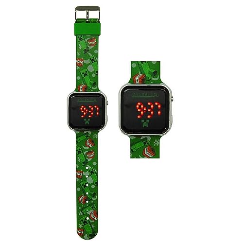 CARTOON Digitale Armbanduhr mit LED-Display, Armband aus Silikon, für Kinder, Minecraft 1 Stk, Sport von CARTOON