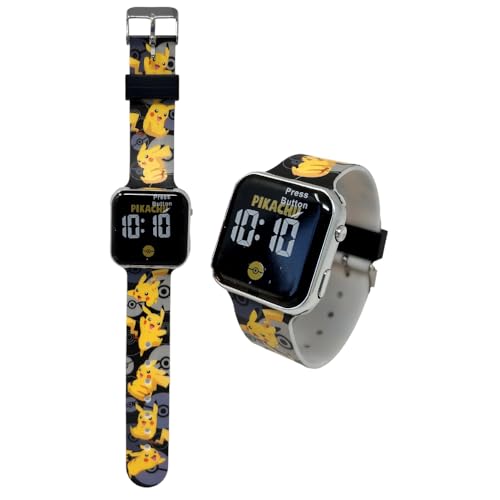 CARTOON Digitale Armbanduhr mit LED-Display, Silikonarmband, für Kinder, Pikachu, Armband von CARTOON