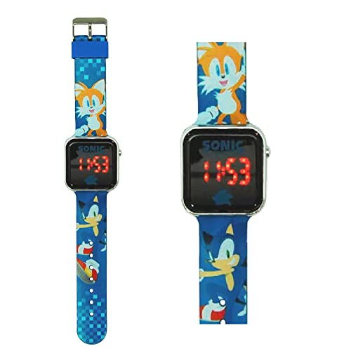 CARTOON Digitale Armbanduhr mit LED-Display, Silikonarmband, für Kinder, Sonic, Armband von CARTOON