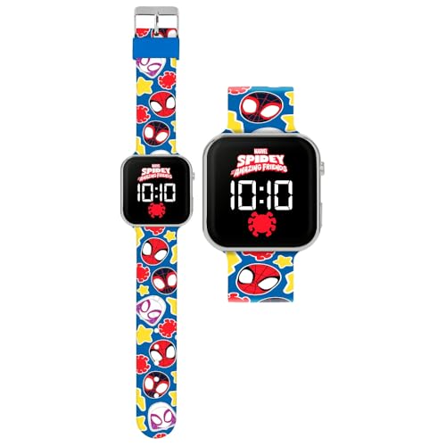 CARTOON Digitale Armbanduhr mit LED-Display, Silikonarmband, für Kinder, spidey von CARTOON