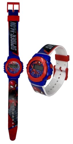 CARTOON Digitale Kinderarmbanduhr in geformter Verpackung, Spiderman 1 von CARTOON