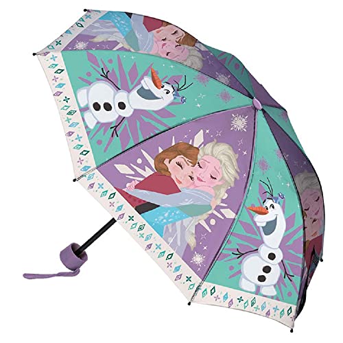 CARTOON Faltbarer Regenschirm für Kinder, winddicht, 8 Speichen aus Fiberglas, verschließbar, Frozen Ii von CARTOON