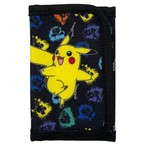 CARTOON Geldbörse mit Klettverschluss Pikachu Pokémon Kinderzubehör 13 x 8 cm, Schwarz , 13 x 8 cm, Klassisch von CARTOON