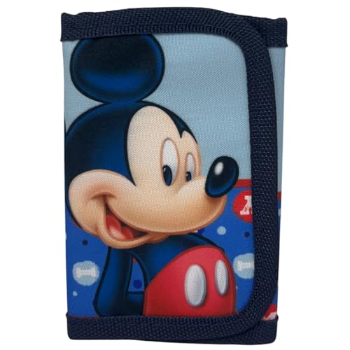 CARTOON Geldbörse mit Klettverschluss Taschenzubehör Kartenhalter Münzen Geldscheine für Kinder 13 x 8 cm, Mickey Maus, 13 cm von CARTOON