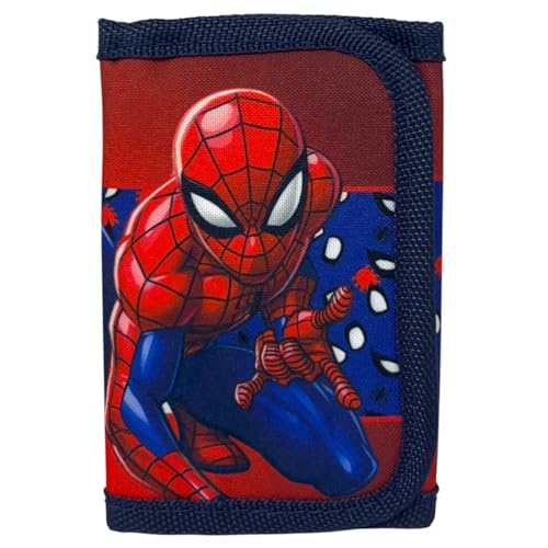 Geldbörse mit Klettverschluss Zubehör für Karten Münzen Geldscheine für Kinder 13 x 8 cm, Spiderman., 13 cm von CARTOON