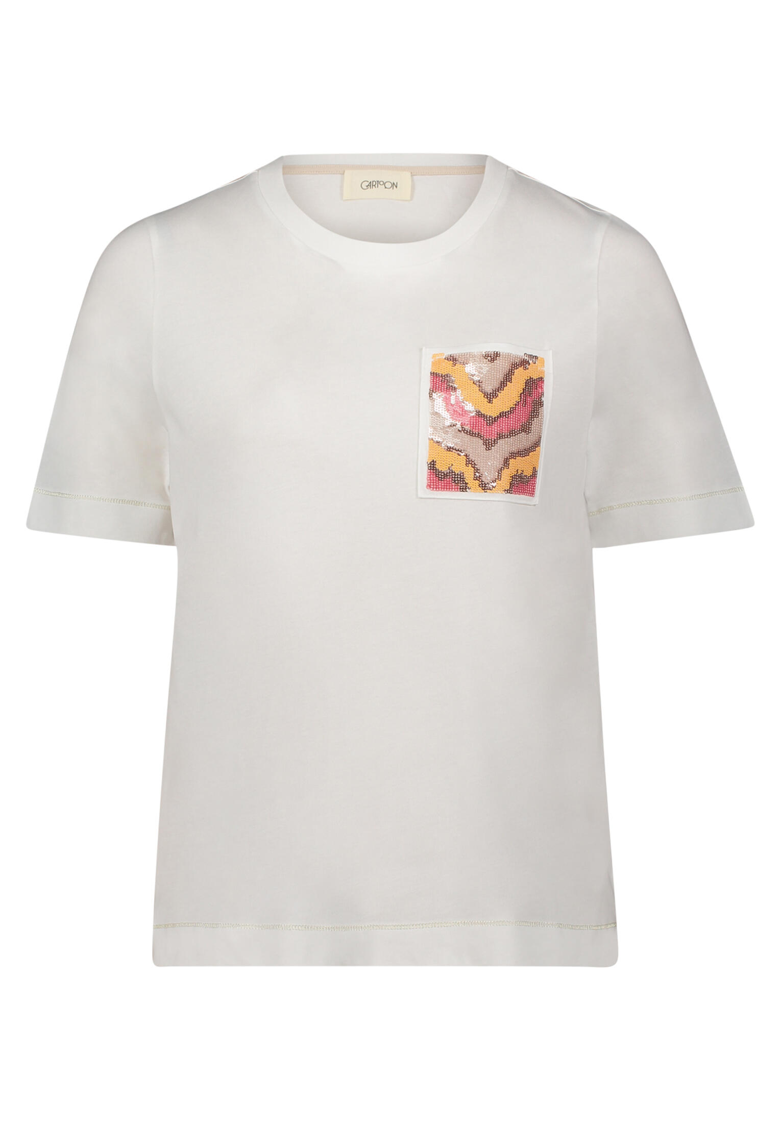 CARTOON - Halbarm-Shirt patch cream/rosé - Gr. - 40 von CARTOON